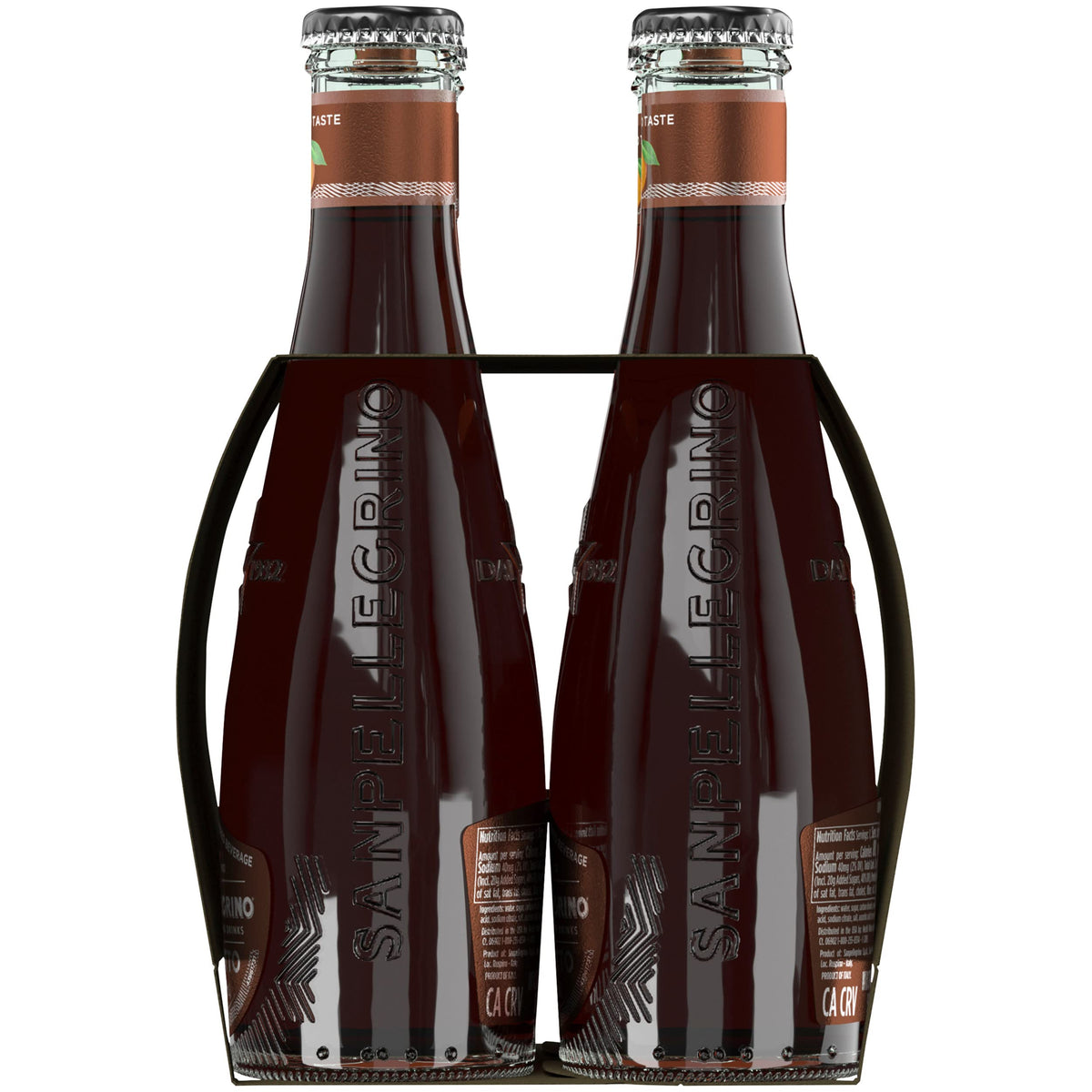 Chilled Chinotto served in a glass with ice, a perfect mid-afternoon pick-me-up.