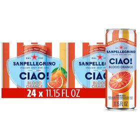 Sanpellegrino CIAO Blood Orange can, crisp and refreshing citrus note
