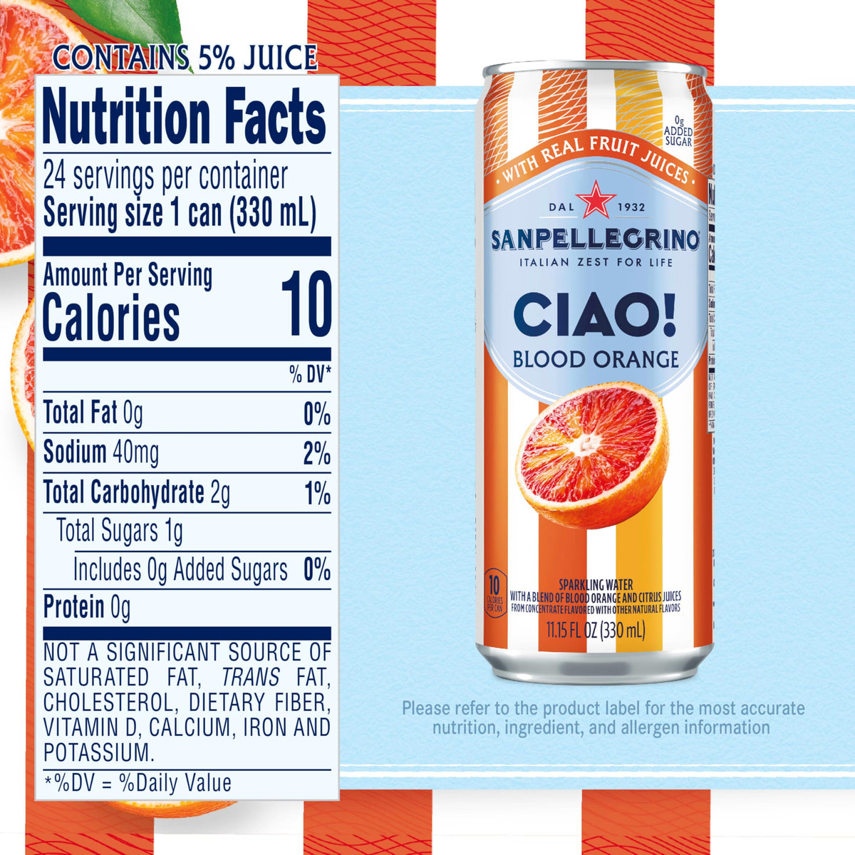 Sanpellegrino CIAO Blood Orange with Sicilian salt detail for balanced taste