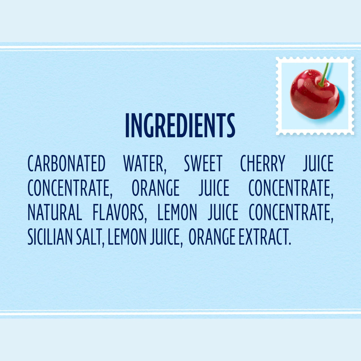 San Pellegrino CIAO cherry label close-up, premium Italian craftsmanship