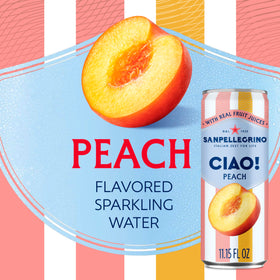 San Pellegrino CIAO peach serving ritual, ideal for entertaining.