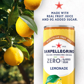 Sanpellegrino Lemonade glass with ice highlighting refreshing citrus sparkle
