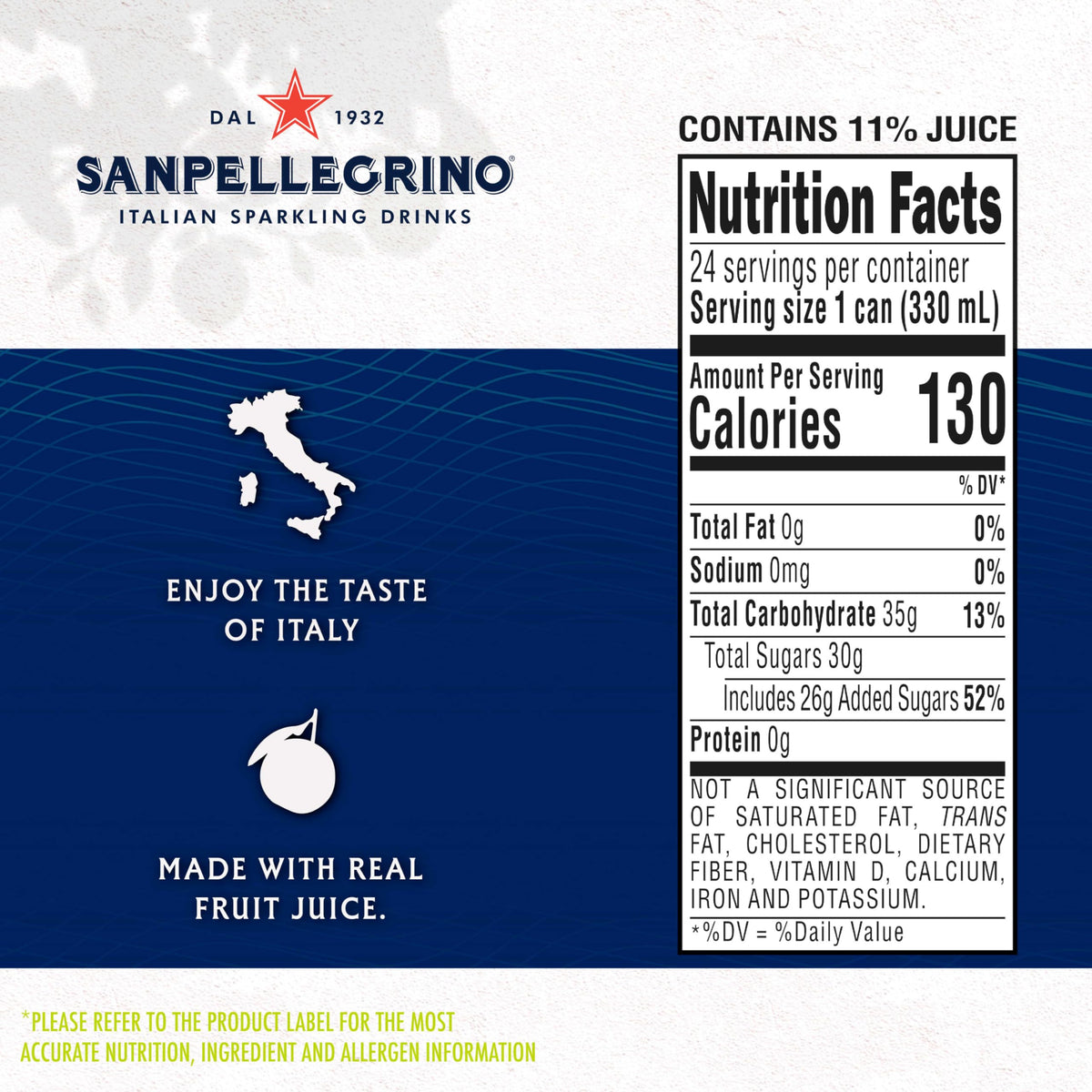 Real grapefruit juice content with no artificial sweeteners for a natural taste.