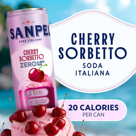 San Pellegrino Cherry Sorbetto glass ready for refreshing mocktails and family gatherings.