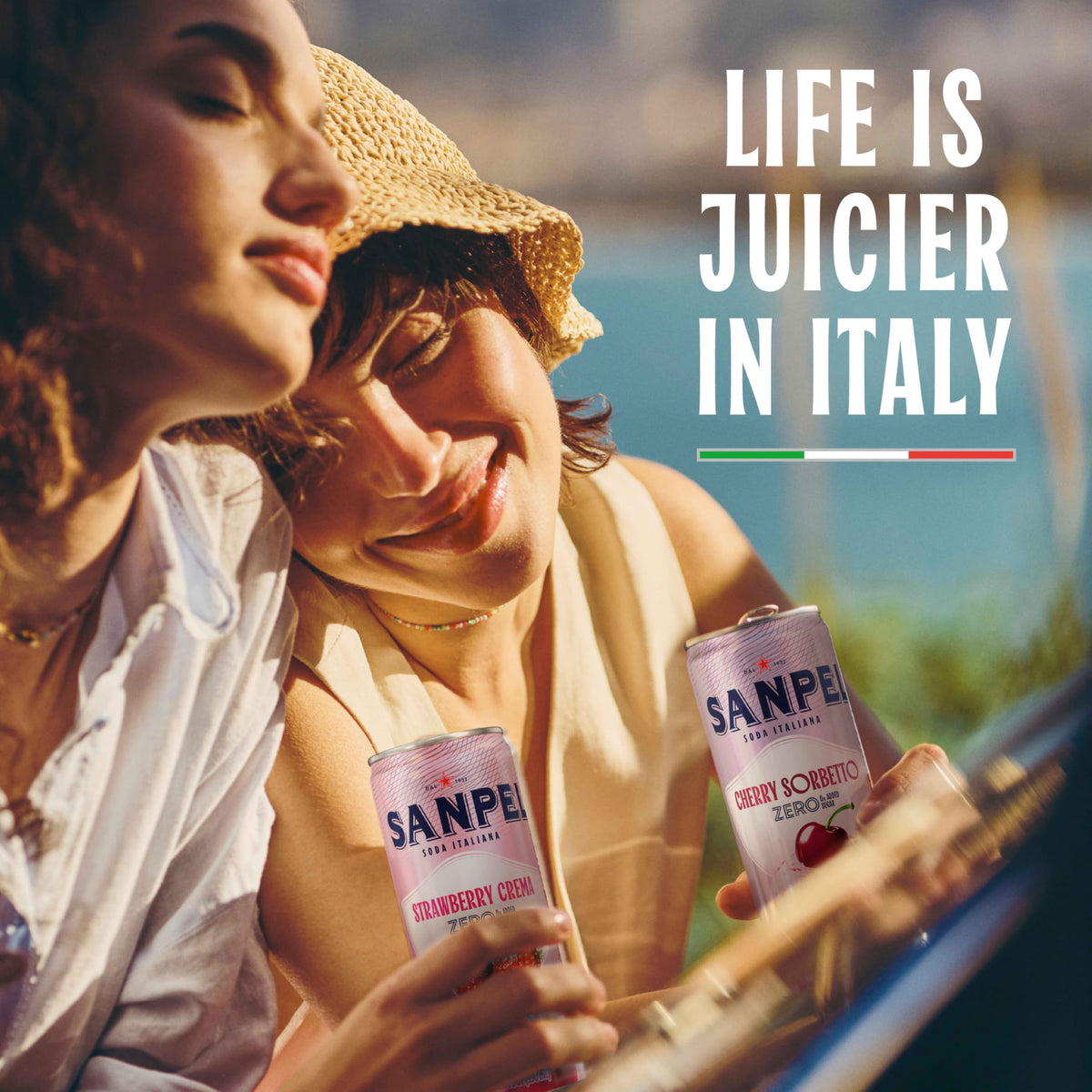 San Pellegrino Cherry Sorbetto mixer setup ideal for spritzes and festive drinks.