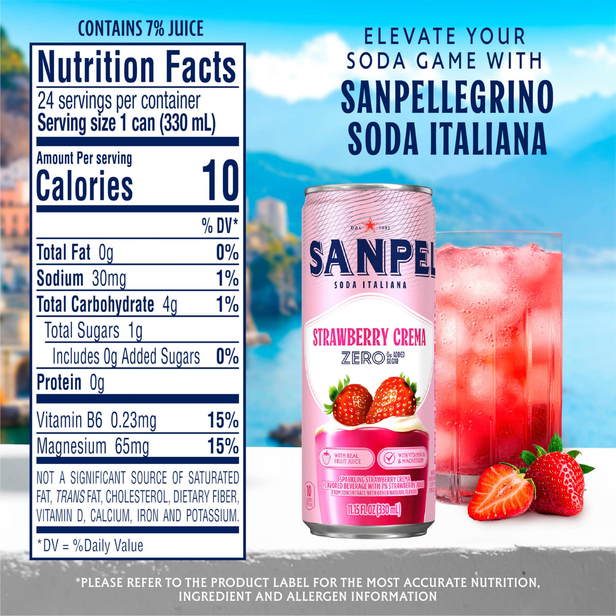 Sanpellegrino Strawberry Crema mocktail idea image suggesting easy party drinks.