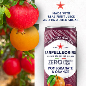 Sanpellegrino Zero Added Sugar Pomegranate Orange can in a lunchbox, great for weekday lunches