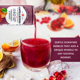 Sanpellegrino Zero Added Sugar Pomegranate Orange can chilling in a cooler for picnics