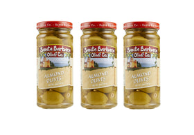 Santa Barbara Olive Co almond-stuffed olives as a party appetizer