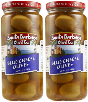 Santa Barbara Olive Co blue cheese stuffed olive 10oz pack, ideal for gourmet snacking