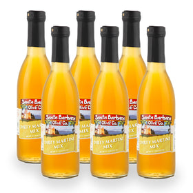 Santa Barbara Olive Co Dirty Martini Mix bottle shows premium olive brine for cocktails