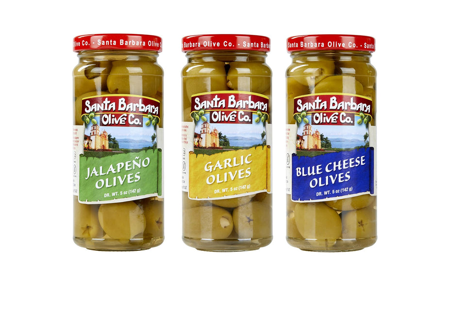 Santa Barbara Olive Co garlic stuffed olive 5oz for savory snacking