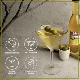 Home bar setup with Santa Barbara Olive Co mix elevates cocktails with natural ingredients