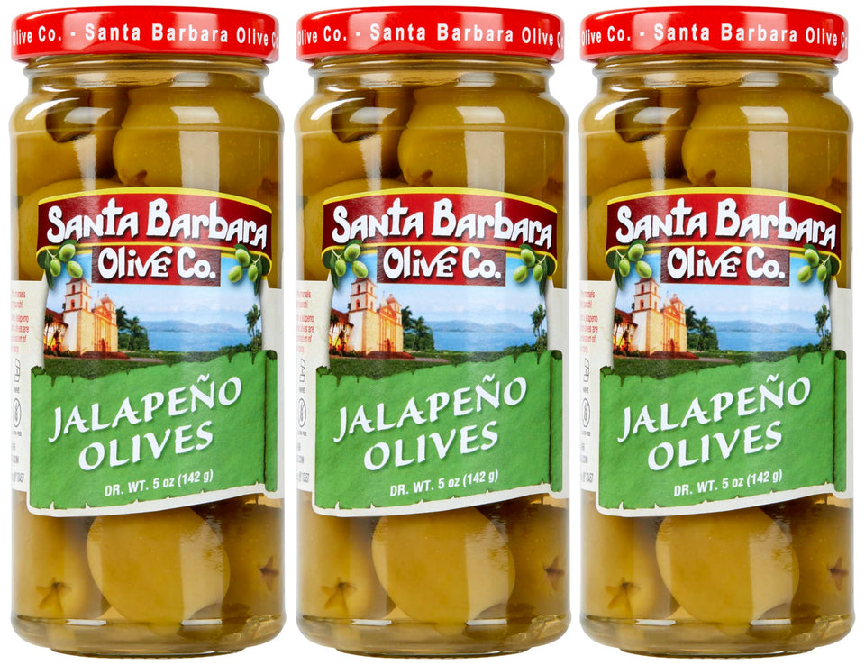 Santa Barbara Olive Co jalapeño stuffed olives 5oz pack for bold snacking