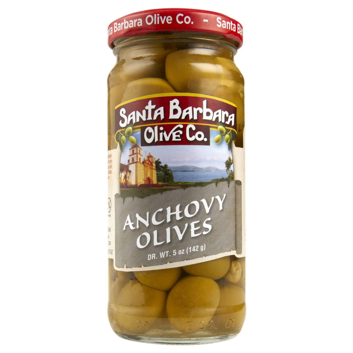 Santa Barbara Olive Co jar-label-detail highlights premium hand-stuffed olives