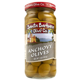 Santa Barbara Olive Co jar-label-detail highlights premium hand-stuffed olives