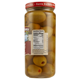 Santa Barbara Olive Co Pimento Martini Olives closeup stuffed with red pimento for bold garnish options.