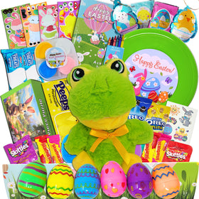 Santa Claus Writes Prefilled Easter Basket toy scene, ready to gift.