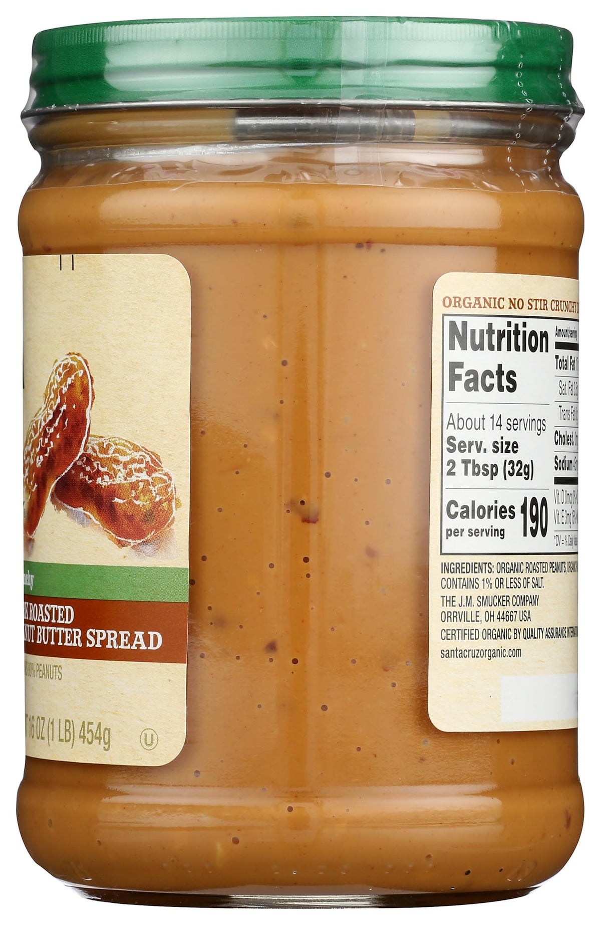 Peanut butter spread on toast featuring Santa Cruz Organic No Stir