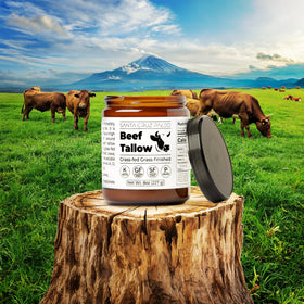 Santa Cruz Paleo beef tallow bottle for frying and sautéing.