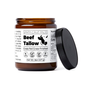 Santa Cruz Paleo beef tallow with high smoke point for searing.