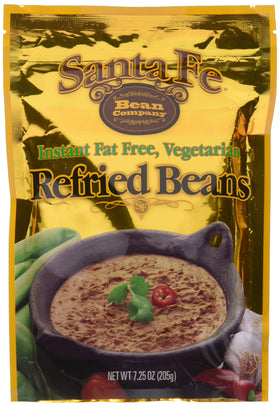 Santa Fe Bean Instant Fat-Free Refried Beans pack-4 shown for quick, convenient meals.