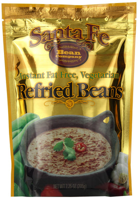 Santa Fe Bean instant refried beans pack—high fiber and quick to prepare.