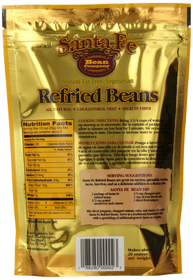 Santa Fe Bean refried beans served alongside nachos for a versatile meal.