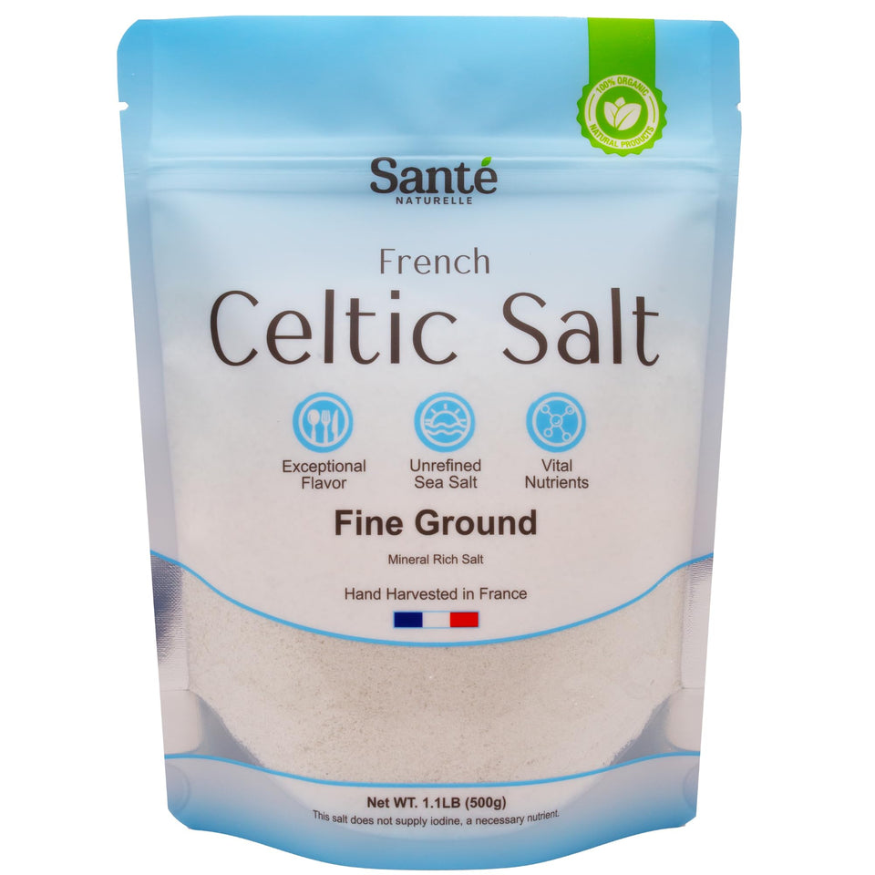 Sante Naturelle Celtic Salt fine ground packaging, ideal for cooking.