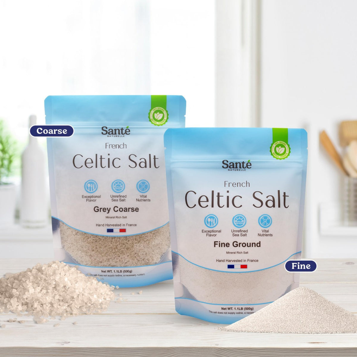 Finished dish sprinkled with Sante Naturelle Celtic Salt for a subtle mineral finish.