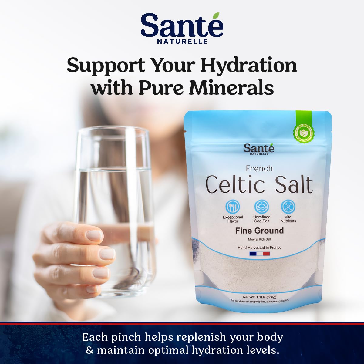 Sante Naturelle Celtic Salt adds nuanced flavor as a finishing sprinkle.
