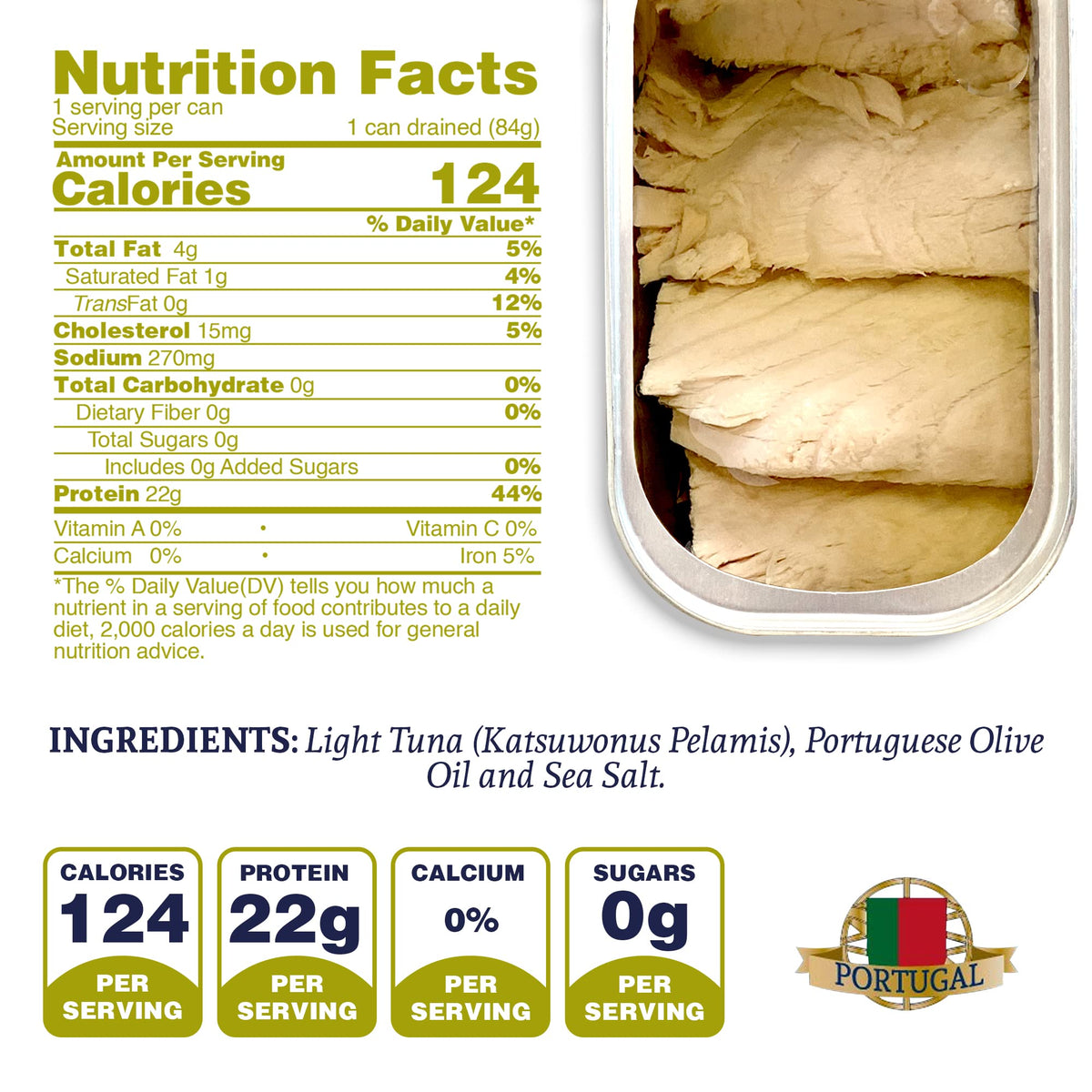 Santo Amaro nutritional label shows 22g protein and omega-3 content