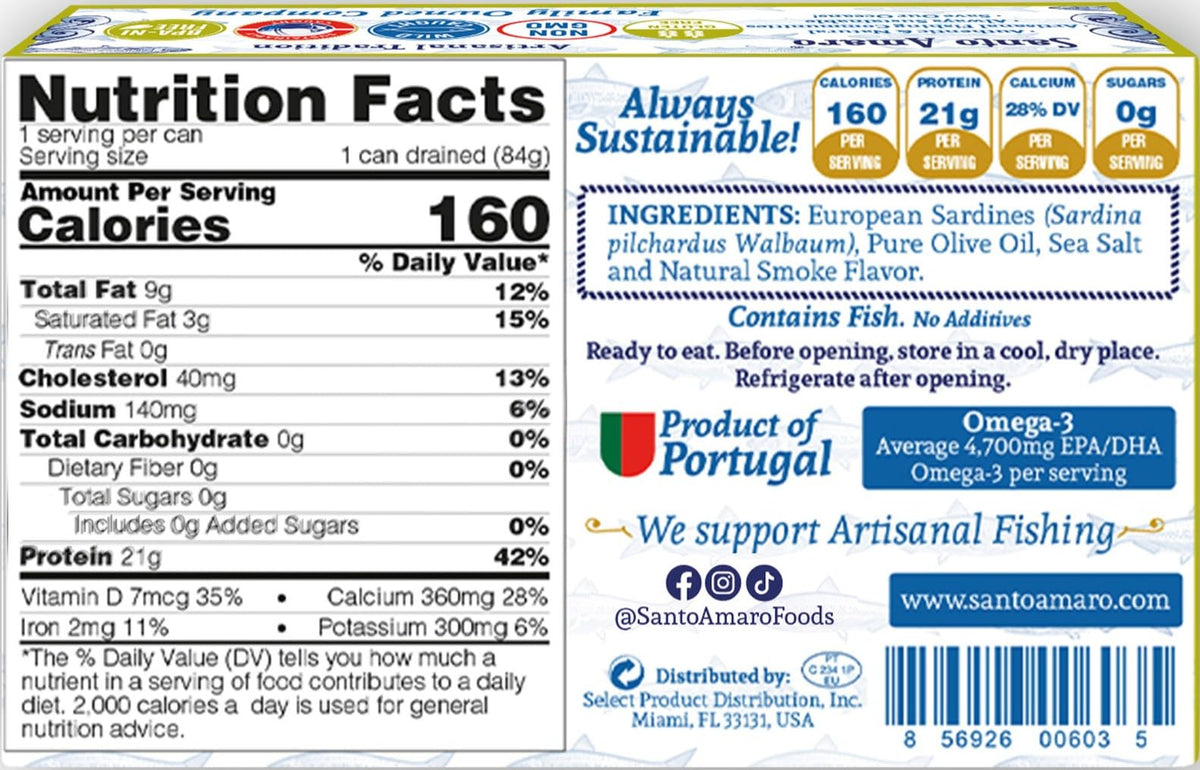 Santo Amaro pack of 12 cans for pantry-ready Mediterranean dining.