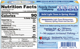 Santo Amaro wild skipjack tuna, hand packed in Portugal, low mercury.