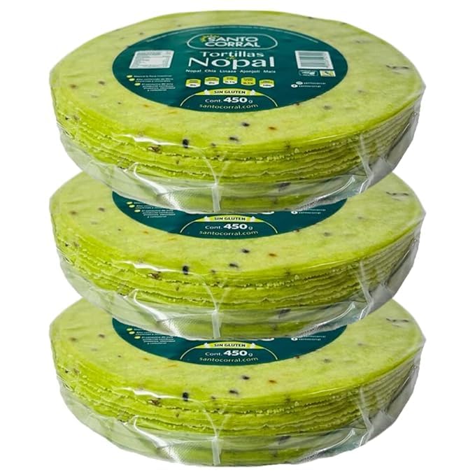 Santo Corral cactus tortillas pack-3 for low-carb meals.