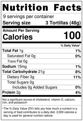 Santo Corral cactus tortillas for quesadillas with high fiber.