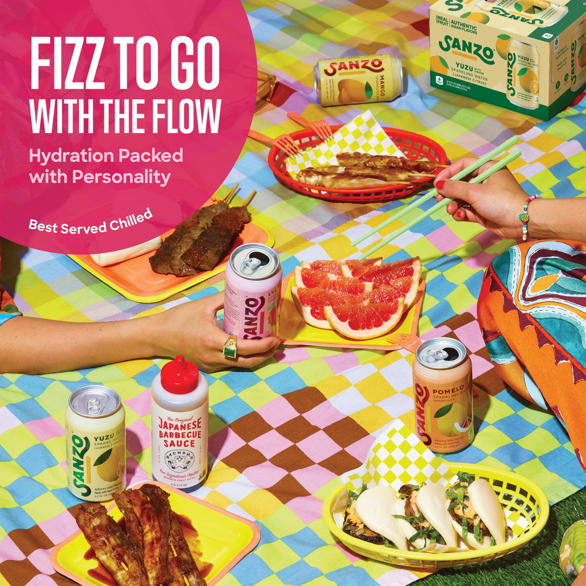Modern kitchen scene with Sanzo Mango Sparkling Water, ideal for pairing with meals.