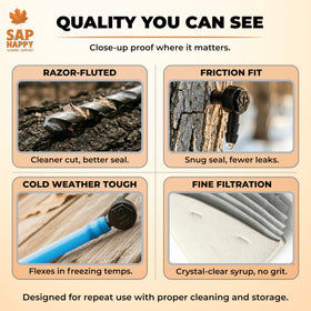 SAP HAPPY SUGARIN SUPPLIES instruction sheet helps beginners stay on track during maple season.