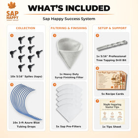 SAP HAPPY SUGARIN SUPPLIES tubing drops for 3 ft runs, tidy setup.