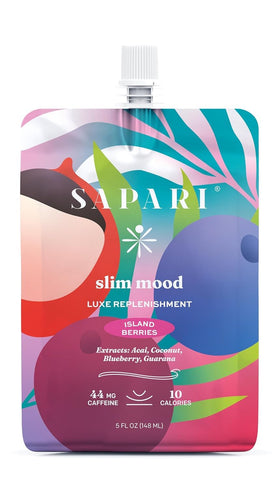 Sapari Slim Mood bottle pour: convenient on-the-go hydration with tropical berry flavor