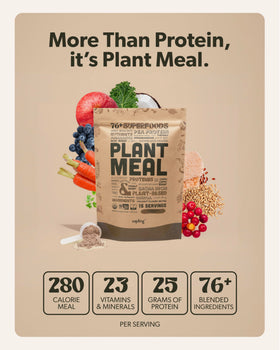 Pouring Sapling Plant Meal Chocolate shake into a glass
