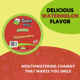 Sapo's Miches Watermelon chamoy rim-glass showcases thick no-drip formula for easy rimming.