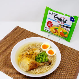 Sapporo Ichiban chicken ramen served in a comforting bowl.