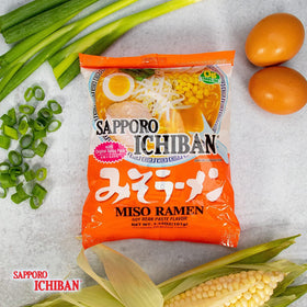 Sapporo Ichiban Miso Flavor serving with toppings ready.