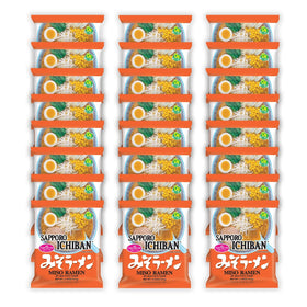 Sapporo Ichiban Miso Flavor packaging showing authentic ramen for quick meals.