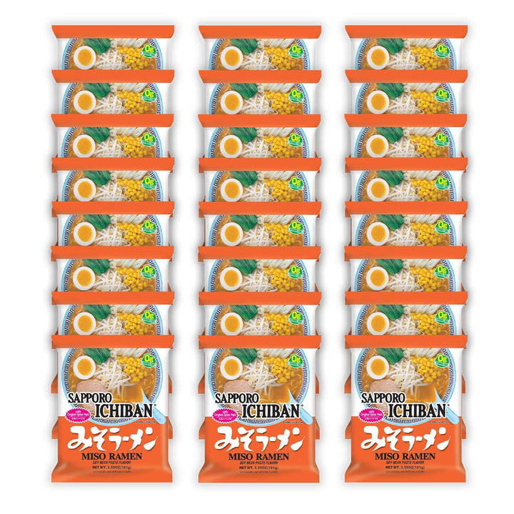 Sapporo Ichiban Miso Flavor packaging showing authentic ramen for quick meals.