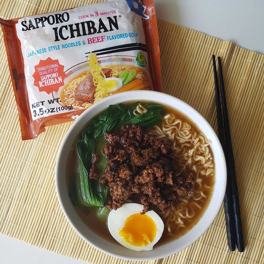 Serving ramen in a bowl ready to enjoy