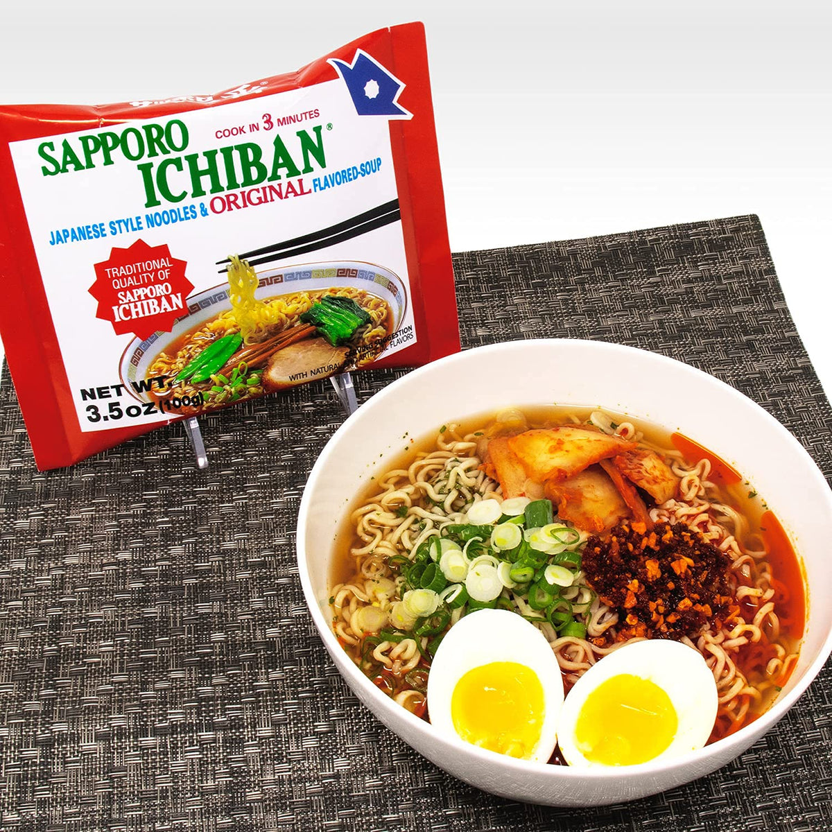 Sapporo Ichiban serving-ready bowl invites a quick, comforting dinner.