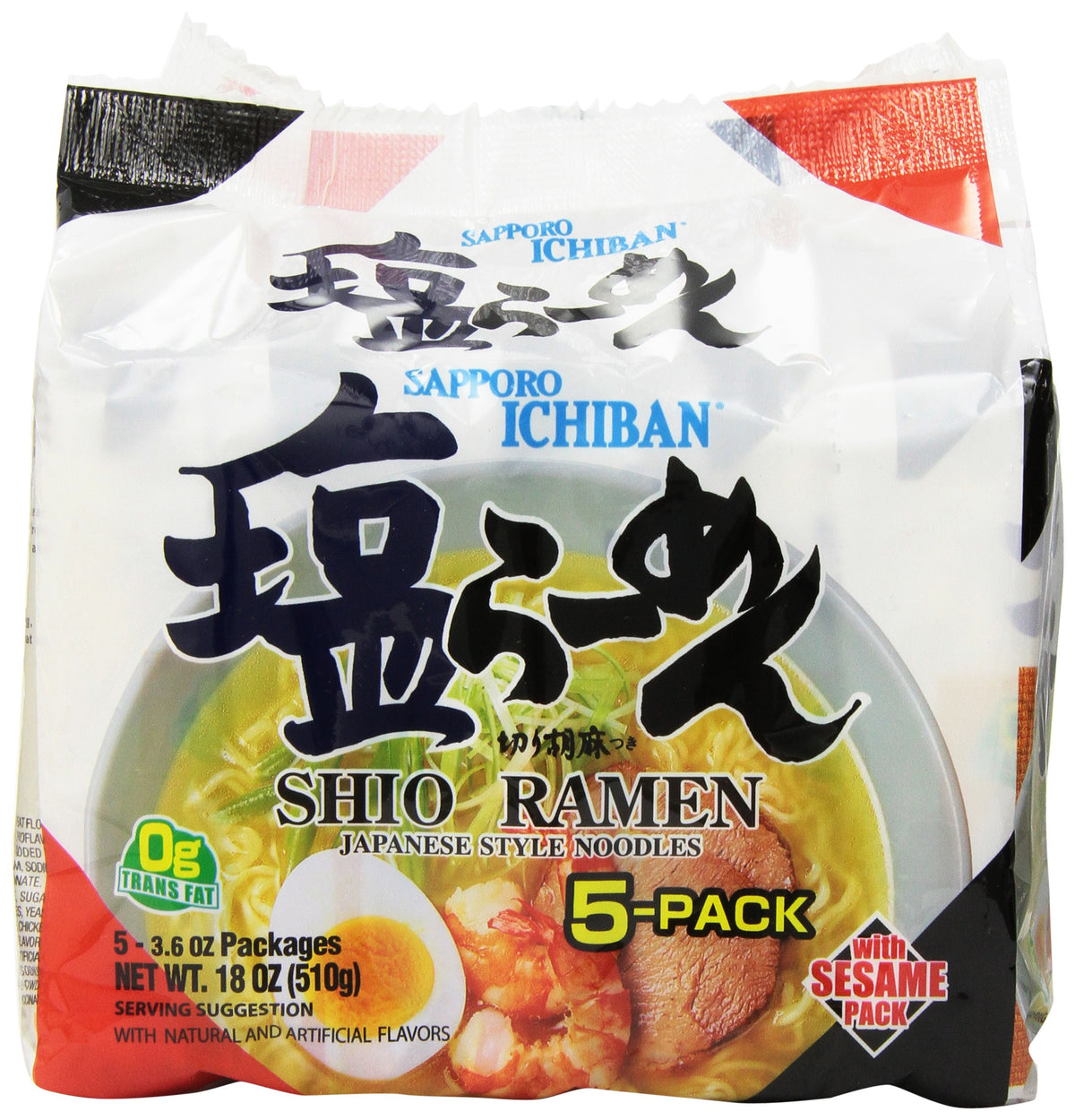 Sapporo Ichiban Shio ramen pack-6 visible, convenient bulk option for quick meals