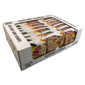 Sapporo Ichiban Yakisoba seasoning packet with dried seaweed adds traditional flavor.